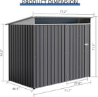 JY QAQA 6x4 FT Metal Outdoor Garden Storage Shed, Waterproof Metal Garden Sheds with Window and Lockable Double Door, Weather Resistant Steel Tool Storage House Shed for Patio,Lawn