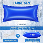 Pool Pillows for Closing Winter, 4x8 Feet Inflatable Air Pillow for Above Ground Pool, 0.4mm Thick Ultra Cold Resistant Swimming Pool Cover Pillow Kit with Ropes, Blue, 1 Pack