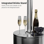 EAST OAK Anti-rust 50,000 BTU Patio Heater for Outdoor Use With Double-Layer Stainless Steel Burner, Round Table Design and Wheels, Outdoor Patio Heater for Home and Commercial, Stainless Steel