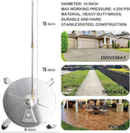 Hourleey 16" Pressure Washer Surface Cleaner, Stainless Steel Surface Cleaner with 4 Wheels for Concrete, Patio, Sidewalk, Deck, Pathway 1/4" Quick Connector, 2 Extension Wand, 4000 PSI