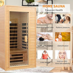 Infrared Saunas for Home 1 Person Indoor Sauna Dry Sauna for Home,1290W Low Emf Infrared Sauna Red Light Saunas for Home with Bluetooth Reading Light,Room:73.03 * 33.85 * 33.77Inch