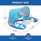 Pool Float for Adults with Canopy, XL Inflatable Chair Lounge Floaties with Adjustable Sun Shade Cover, Drink Holder, Ergonomic Headrest