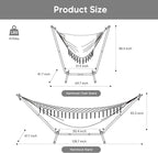 SUNCREAT 2-in-1 Hammocks Convertible Portable Double Hammock with Stand Included, Outdoor Hammock and Stand, Patent Pending, Dark Grey with Tassel
