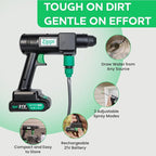 Zippi Hydro Cleaner Deluxe 2025 – Cordless High-Pressure Scrubber with Foam Dispenser, 3000 mAh Rechargeable & Lightweight for Efficient Outdoor Tile, Grout, and Surface Cleaning