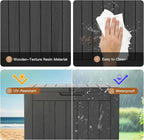 Outdoor Storage Box, Deck Box Waterproof 35 Gallon, Resin Outside Storage, Storage Bin for Package Delivery, Patio Furniture Cushion, Pool Accessories, Weatherproof and UV Resistant, Black