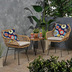 Magpie Fabrics Pack of 2 Outdoor Waterproof Throw Pillow Covers 18 x 18 Inch, Decorative Cushion Sham Pillowcase Shell for Garden Patio Tent Balcony Couch Sofa(Floral Navy)