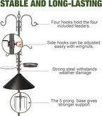 ERYTLLY Bird Feeders Bird Feeding Station Kit Bird Feeding Pole Wild Bird Feeder Hanging Kit with Squirrel Guard Baffle Suet Cage Tube Bird Feeder Planter Hanger Multi Feeder for Attracting Wild Birds