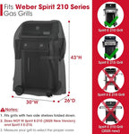 Unicook 30 Inch Grill Cover, Heavy Duty Waterproof 2 Burner Small BBQ Cover, Compatible with Weber Spirit 210 with Side Tables Down, Does NOT Fit Spirit II E-210 (Include 2025 Version) with Table Up