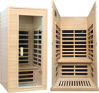1 Person Infrared Sauna, Home Sauna, Hemlock Wood Far Infrared Sauna, 1,200watt, Low EMF FAR Infrared with Bluetooth, LCD, LED Lights, for Home Indoor