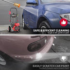 PowerSmart Gas Pressure Washer 3400 PSI, 2.5 GPM,3L Soap Tank, Metal Spray Wand, 5 Nozzles for House, Driveways