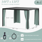 Gazebo Universal Replacement Privacy Curtain,10'×13' Gazebo Outdoor Waterproof Curtains, 4-Panels Sidewall Curtains with Double Zipper for Patio Canopy, Garden and Backyard (Curtain Only)