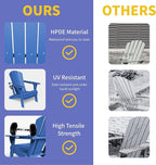 Kingdura Foldable Adirondack Chair, Portable HDPE All Weather Resistant Outdoor Patio Chair, Wooden Textured with Cup Holder, 380LBS Capacity for Poolside, Backyard, Deck, Fire Pit (Navy Blue)