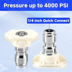 Tool Daily Pressure Washer Tips, 40 Degree White Power Washer Nozzle Tips 7 Pack with Nozzle Holder, 1/4 Inch Quick Connect, 4000 PSI