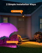 4 Pack Color Changing Solar Powered LED Spotlights Outdoor Waterproof Ultra Bright Sunset Spot Lights for Halloween Inflatable Decorations, Skeletons, Outside Landscape Uplights for Yard, Garden, Path