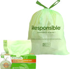 Responsible Products Kitchen Bin Liners, Certified Compostable, Heavy Duty Multipurpose Food Scrap Bags, Made from Compostable Materials (13 Gallon, 13 Gallon (120 Count))