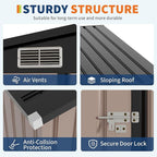 4x8 FT Metal Outdoor Lean to Storage Shed, Lean to Garden Shed Utility Tool Shed, Heavy-Duty Outdoor Metal Wall Side Storage Sheds
