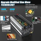 5000W Power Inverter 24V to 110V/120V DC to AC with LCD Display, Remote Controller and 4 x AC Outlets Car Adapter for Car Truck Boat RV Off Grid Solar System