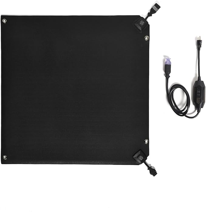 HeatTrak Heated Snow Melting Mat with Power Unit - Heated Outdoor Mats for Walkways - Electric Snow Melting Mats for Decks and Sidewalks - No-Slip Snow and Ice Melt Heated Sidewalk Mat (30” x 30")