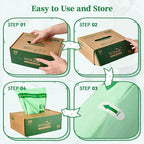 ECOLipak 33 Gallon Compostable Trash Garbage Bags, 50 Count (2 Rolls) Biodegradable Heavy Duty Large Outdoor Trash Bags for Lawn/Yard, US BPI ASTM D6400 and OK Compost Home Certified