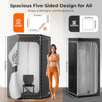 Sauna Box, Portable Steam Sauna, Portable Sauna for Home, Sauna Tent with 3L 1200w Steamer, 15 Levels for Personal Sauna-Grey