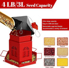 Bird Feeders for Outdoors Hanging, ULENDIS Metal Bird feeders for Outside Attracting Wild Birds, Installation-Free Large Bird Feeder for Garden Cardinal Finch Blue Jay (Red)