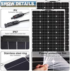 1000 Watt Flexible Solar Panel for RV, 2 × 500 Watt 12 Volt Solar Power Panel Kit with 40A Solar Charge Controller & Inverter Monocrystalline Solar Panels for Camping Off Grid Battery Charging Boat