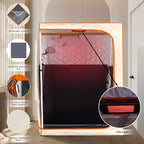 2 Person Portable Full Spectrum Infrared Sauna, Full Size Large Space Spa Tent with Remote Control,1600W Fast Heating, Foldable Chairs & LED Therapy Light, Home Spa for Relaxation (47.2"x35.4"x63")