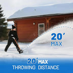 Litheli Cordless Snow Shovel, 20V 12'' Lightweight Electric Snow Blower for Driveway, Battery Powered Snow Thrower, 2.0Ah and 4.0Ah Battery Included