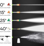 Pressure Cleaner 5000 PSI Power Cleaner with 33FT Hose, 4 Nozzle and 500ML Foam Cannon, Cleaner Machine for Home, Car Washing, Fence Cleaning, Patio, Green Reel