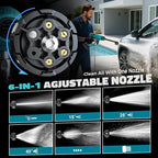 Cordless Pressure Washer Compatible with Makita Battery, Ecarke 800 PSI Portable Handheld Power Washer with 6-in-1 Nozzle Foam Cannon for Car Floor Cleaning Brushless Motor 2 Battery&Charger