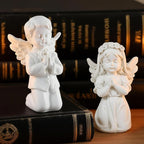 White Kneeling Praying Angel Statues, Handmade Resin Craft Home Decor, Indoor & Outdoor Angel Ornaments, Wedding Table Decor, Ideal Blessing Gift for Parents and Friends