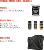 recteq Pellet Grill RT-B380X Bullseye Deluxe + Grilling Basics Bundle, WiFi Enabled Electric Pellet Smoker Grill, Wood Pellets, BBQ Outdoor, Smoke, Sear, and More