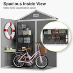 Resin Outdoor Storage Shed with Floor 6x3 FT Waterproof Plastic Sheds Kit Window Lockable Door Included, Outside Garden Tools Sheds for Backyard Patio