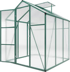6*6.2*7.2FT Greenhouse for Outdoors, Polycarbonate Greenhouse with Stronger Wind Protection and Roof Vent, Walk-in Large Aluminum Sunroom Winter Proof, Green