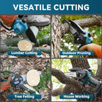 6 Inch Electric Pole Saw for Tree Trimming, 2-in-1 Cordless Mini Chainsaw for Garden Yard Wood Cutting Lightweight with Dual Batteries for Women