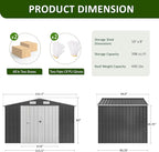 10x8 FT Outdoor Storage Shed, Metal Garden Tool Shed with Updated Frame Structure and Lockable Doors, Ideal for Backyard Garden Patio Lawn, Grey