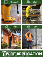3/8" 4800PSI Pressure Washer Hose 125FT with Swivel Quick Connect for Cold/Hot Water Max 248°F, Kink Resistant Steel Wire Braided, Wear Resistant Power Washer Hose with M22 14mm Adapter