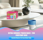 300 Count 3 Gallon Trash Bags - 12 Liter Colored Small Garbage Bags Unscented Wastebasket Liners Heavy Duty & Leakproof Mini Can Liners for Bathroom Toilet Home Office