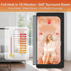 Portable Sauna for Home, Upgraded Large Size Home Sauna Box with 3L 1300W Steamer, Big Folding Chair, 9 Levels Heat,Timer, Remote Control - Personal Steam Room Tent for Relaxation Spa 3'x3'x5.9' Black