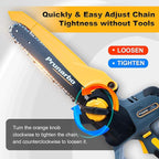 Mini Chain Saw Battery Powered 8 Inch, Hand Held Small Electric Chainsaw Cordless Compatible with Makita 18V Batteries Auto Oiler 8000mAh Lithium Cell for Tree Branch Wood Cutting PR-E8