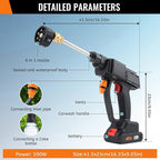 Portable Pressure Washer, Handheld High-Pressure Water Spray Gun with Foam Cannon, 600PSI Cordless Jet Washer with 6-in-1 Nozzle, Battery Powered Car Cleaner Machine for Fence, Floor, Garden Cleaning
