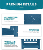 Ciokea HDPE Outdoor Dining Set 7-Piece Patio Table and Chairs with Umbrella Hole, All-Weather Patio Dining Set for 6, Durable Patio Furniture Set for Backyard, Garden, Lawn & Poolside, Navy Blue