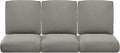 Pop 22x25/22x24 Outdoor Cushions for Patio Couch Chairs Set of 3 - High Back Comfy Outside Seat Cushions for Wicker Dining Rocker Glider Loveseat 3-Seater Sectional Sofa - Grey/Classic