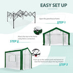 EAGLE PEAK 8x8 Portable Walk in Greenhouse with Polyester Reinforced Corners, Heavy Duty Instant Pop Up Indoor Outdoor Green House, Front Roll Up Zipper Entry Door and Mesh Windows, Green/White