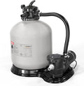 VINGLI Sand Pool Filter 24in Tank with A 1.5 HP Pump 115V Above Ground Inground Swimming Pool Pump with Filter Basket,5400GPH