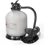VINGLI Sand Pool Filter 24in Tank with A 1.5 HP Pump 115V Above Ground Inground Swimming Pool Pump with Filter Basket,5400GPH