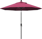 California Umbrella 9' Round Aluminum Pole Fiberglass Rib Market Umbrella, Crank Lift, Collar Tilt, Black Pole, Sunbrella Spectrum Mist