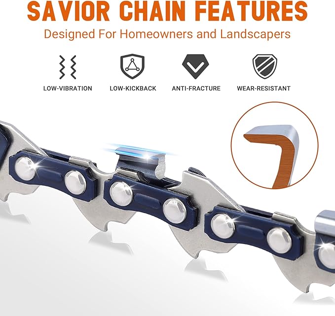 Savior 12 Inch Chainsaw Chain with Bar 45 Drive Links .043 Gauge 3/8 LP for Dewalt DCCS620B DCCS620P1 Craftsman CMCCS620 CMZCSC12 Black & Decker LCS1240, 124MLEA041(Chain*1+Bar*1)