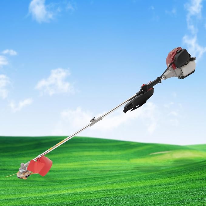 Weed Trimmer/Grass Cutter/Lawn Edger, 35.88CC 0.75KW 8500r 4-Stroke Gasoline Engine with 2 Blade Heads, Goggles & Shoulder Strap