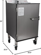 SmokinTex 'The Pitmaster' Series High-Capacity Electric Smoker – 700W Stainless Steel Meat Smoker, Temperature Control for Meat, Seafood, Vegetables, BBQ – Portable with Locking Wheels
